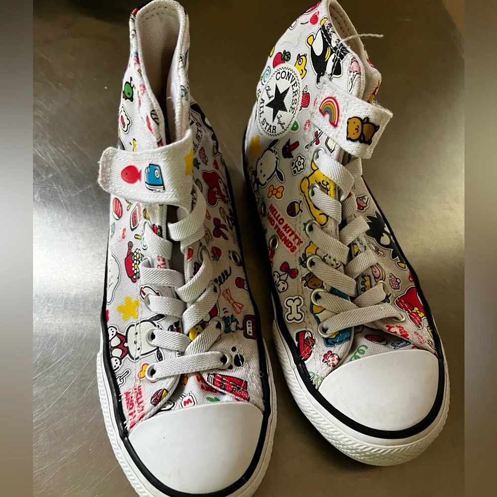 Hello kitty Girls 2.5 high top converse sneakers